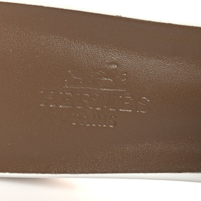 Hermes Goatskin Candy Sandals 37.5 White 8 of 9