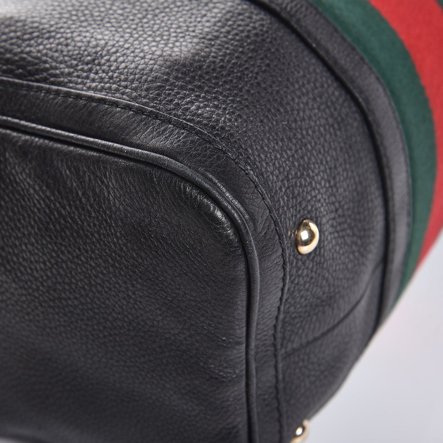 Calfskin Vintage Web Medium Boston Black