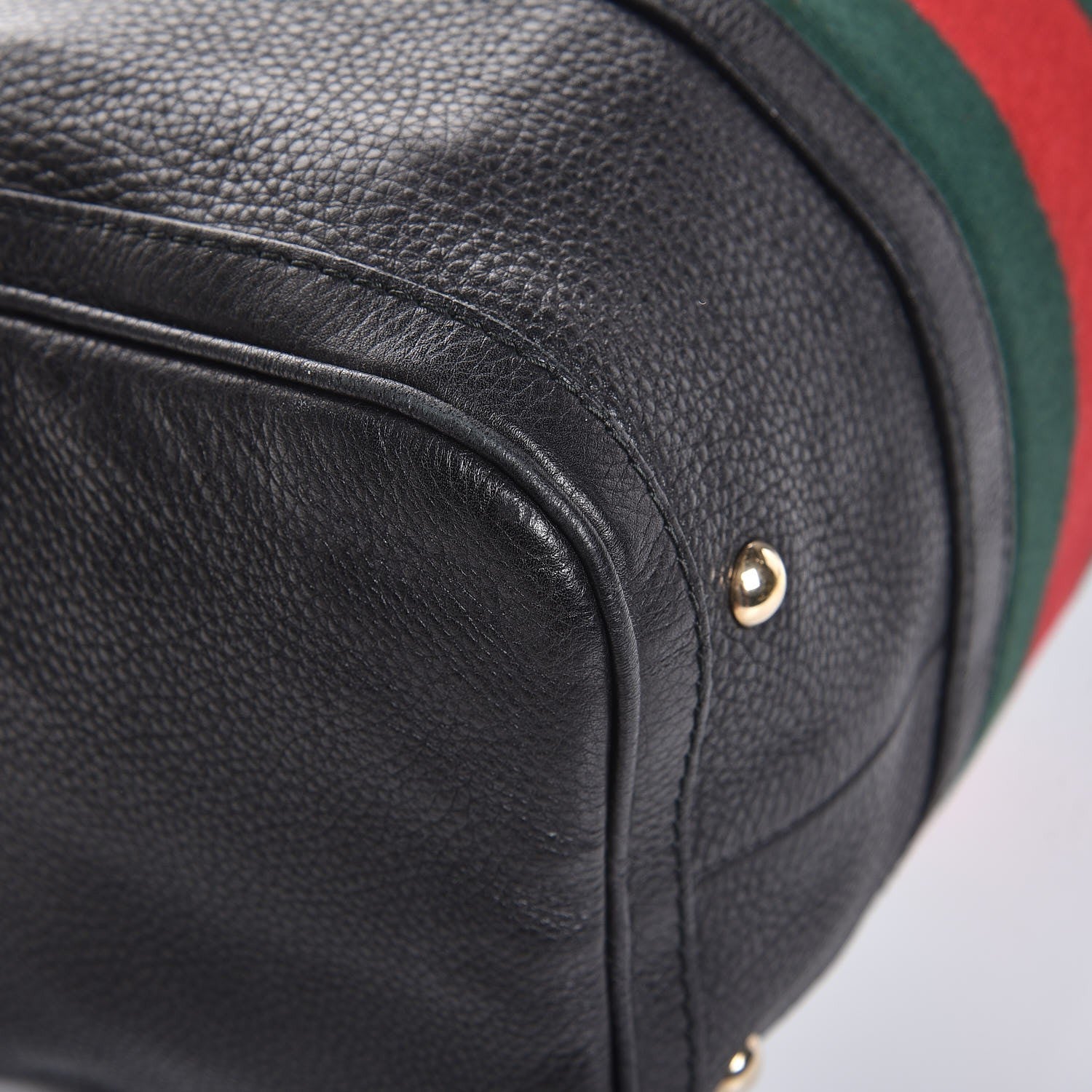 Gucci Calfskin Vintage Web Medium Boston Black 12 of 15