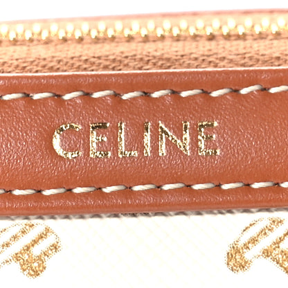 Celine Triomphe Canvas Calfskin Small Cosmetic Pouch White 8 of 9