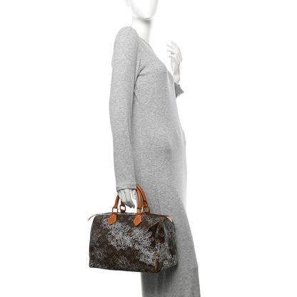 Louis Vuitton Monogram Dentelle Speedy 30 Silver 2 of 15