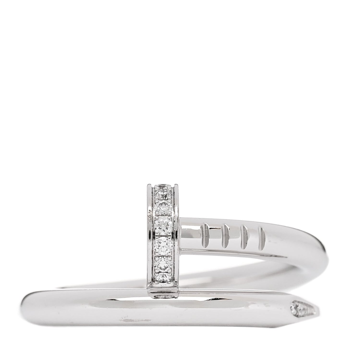18K White Gold Diamond Juste Un Clou Ring 53 6.25