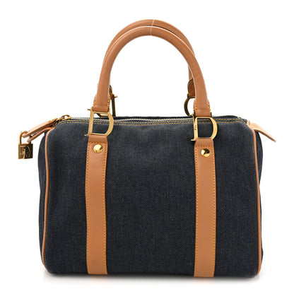 Christian Dior Denim Calfskin Boston Bag Blue 1 of 13