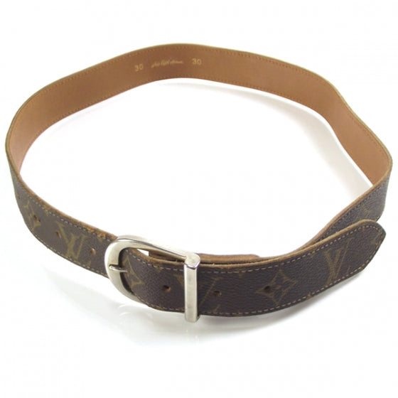 Monogram Belt w Gold Buckle Vintage Saks