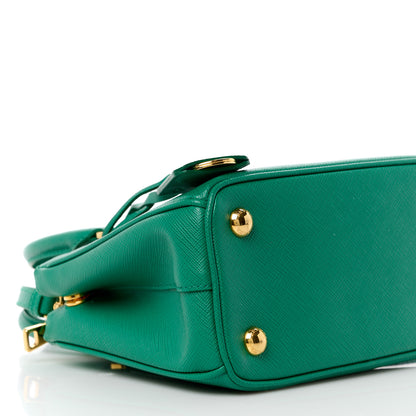 Prada Saffiano Mini Galleria Double Zip Tote Biliardo 10 of 13