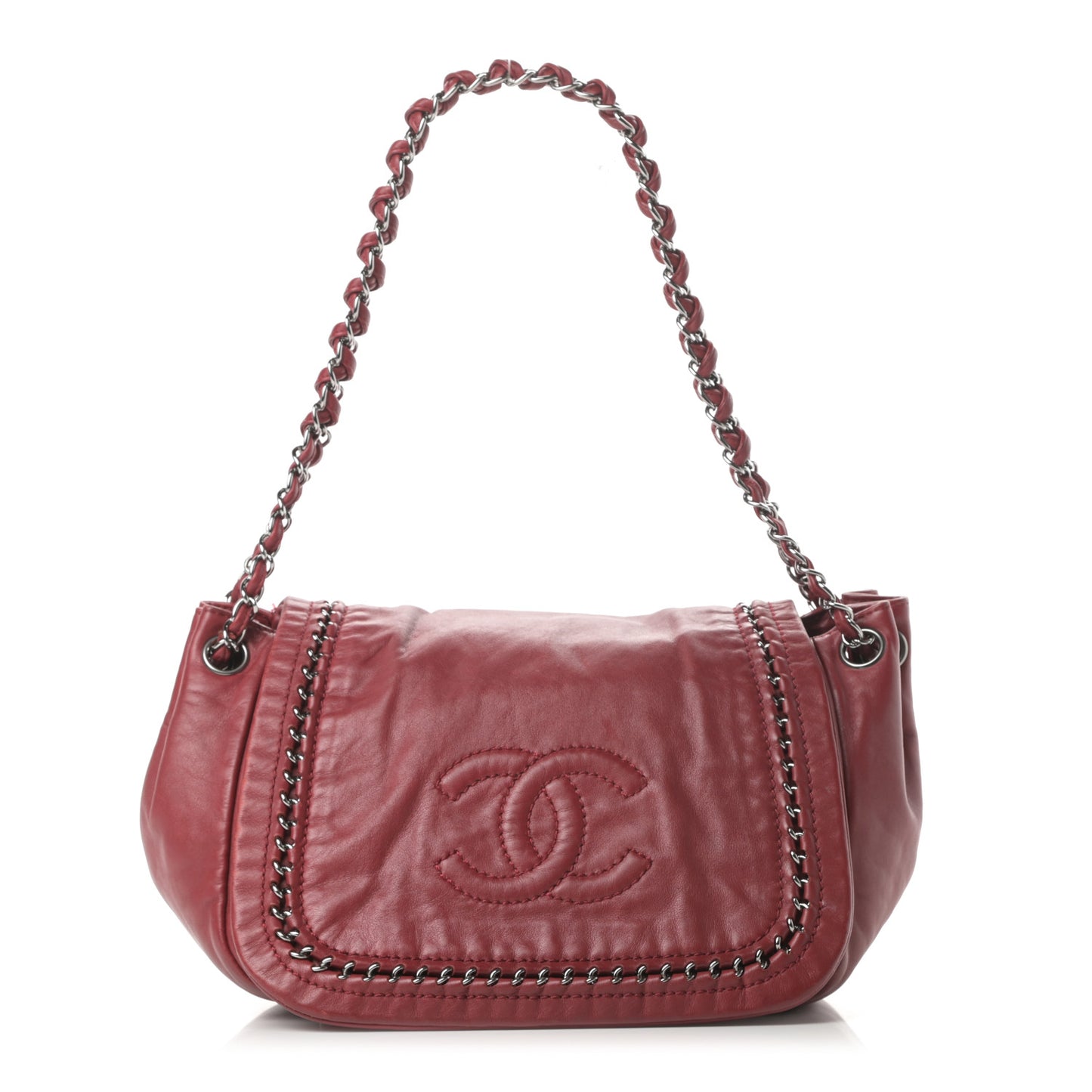 Smooth Calfskin Luxe Ligne Flap Red