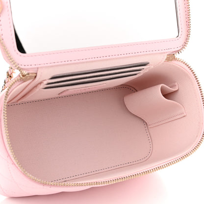 Chanel Lambskin Quilted Small Top Handle Vanity Case With Chain Light Pink 5 of 9