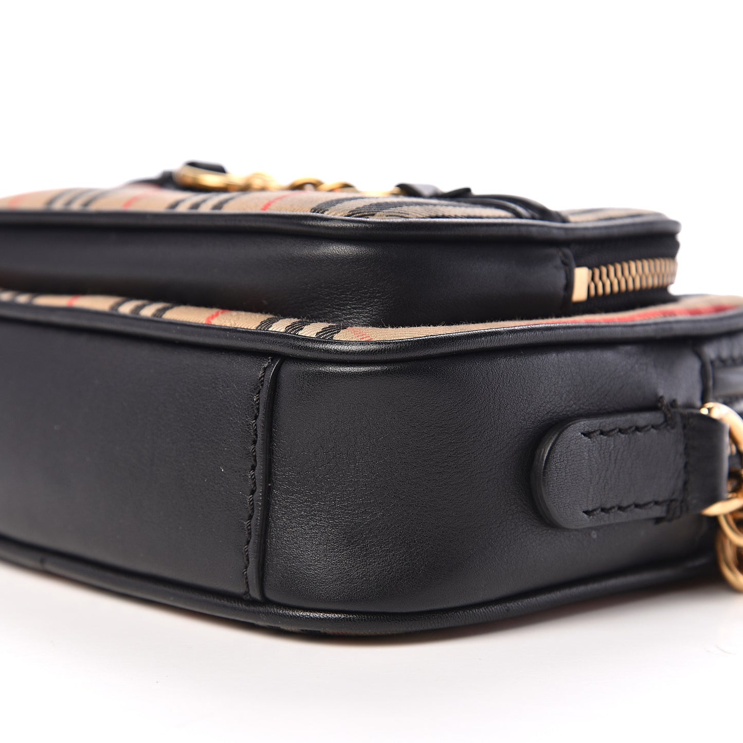 1983 Knight Check Smooth Calfskin Link Camera Bag Black
