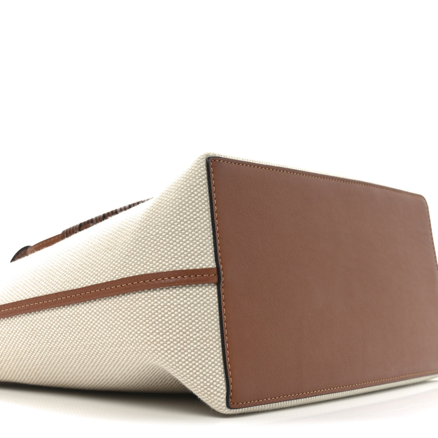 Loewe Canvas Calfskin Small Anagram Tote Ecru Tan 8 of 9