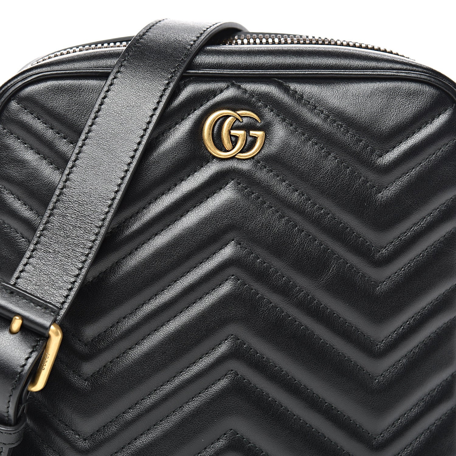 Gucci Calfskin Matelasse GG Marmont Travel Bag Black 8 of 10