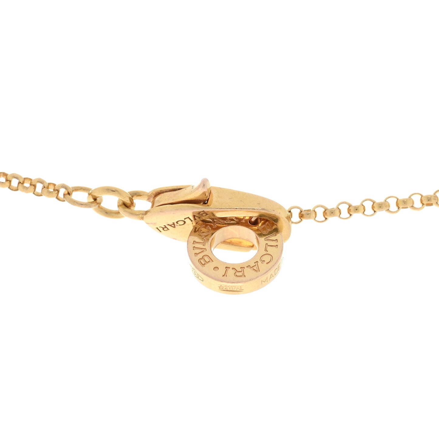 18K Rose Gold Diamond Small B.Zero1 Pave Pendant Necklace
