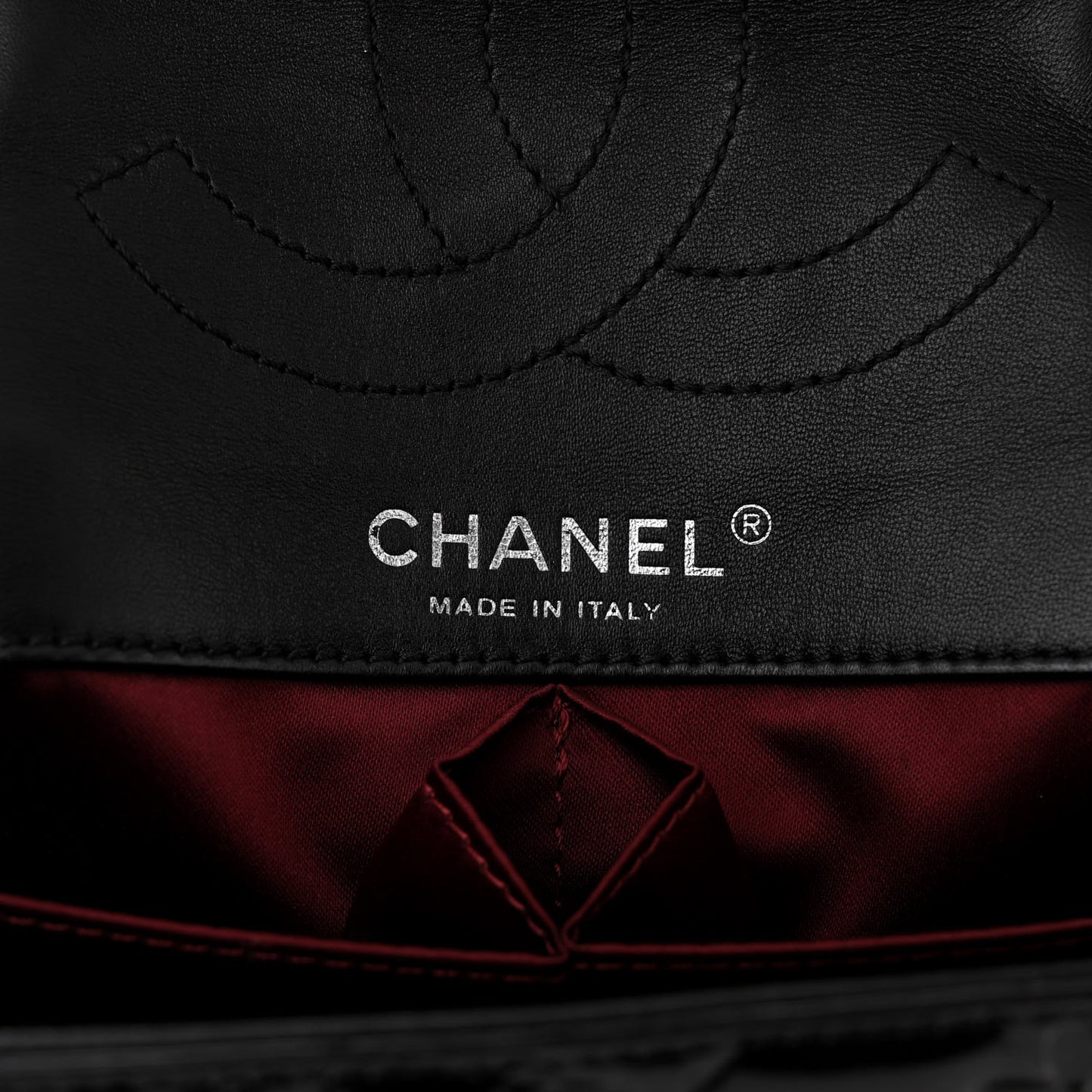 Patent Medium Lucky Symbols Flap Black