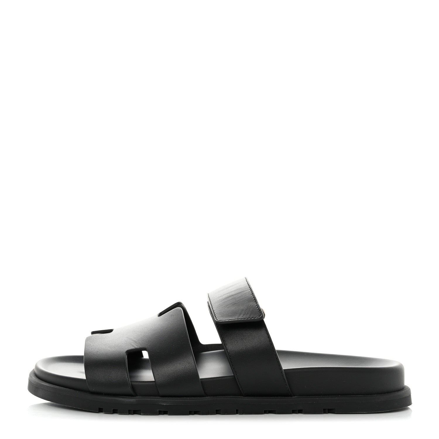 Hermes Calfskin Mens Chypre Sandals 42 Black 1 of 10