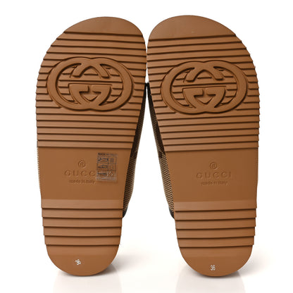 Gucci Monogram Jumbo GG Nappa Samoa Platform 40mm Slide Sandals 36 Camel Ebony New Acero 5 of 8