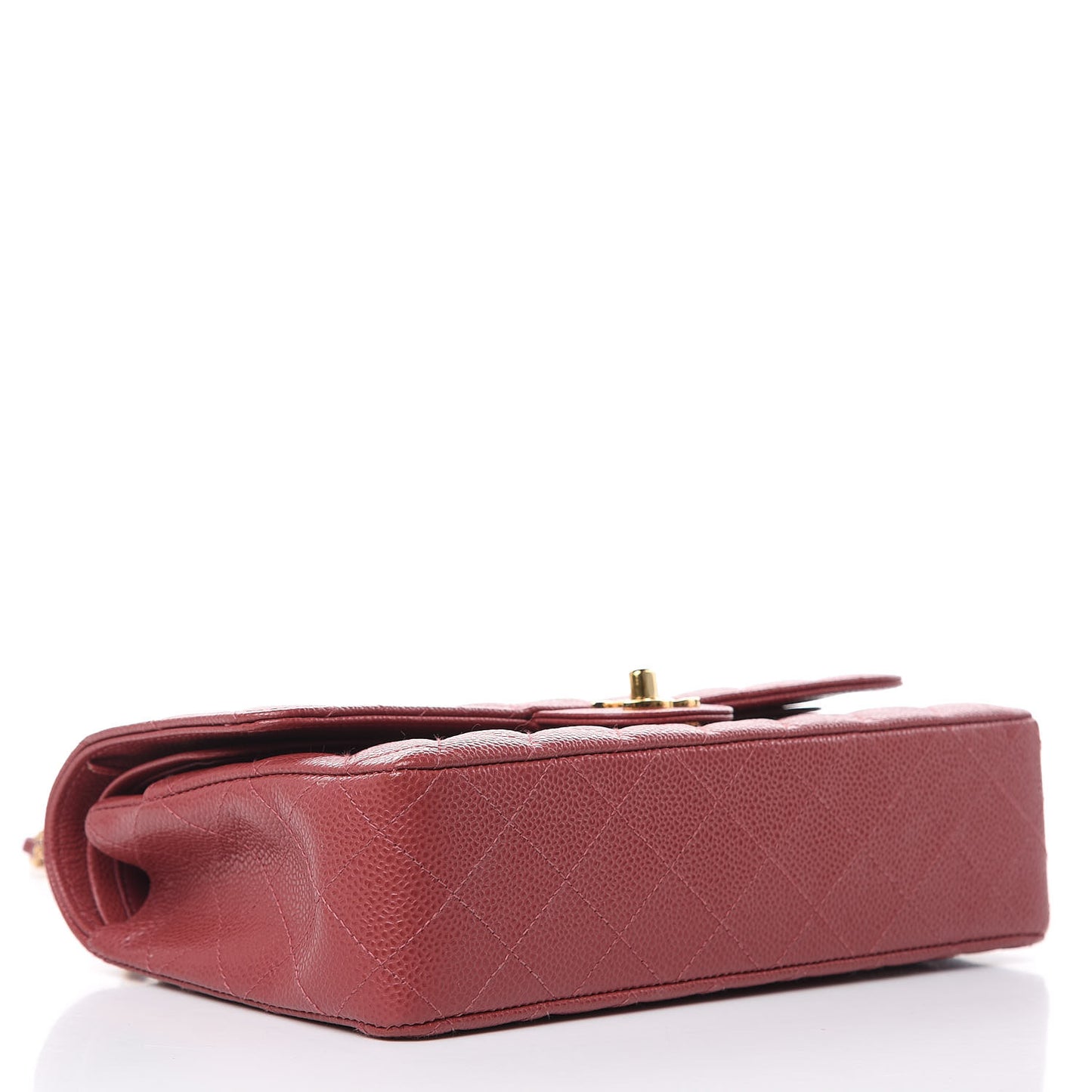 Caviar Quilted Medium Double Flap Dark Pink