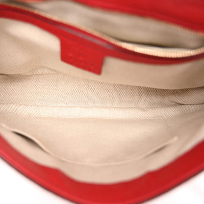 Gucci Pebbled Calfskin Medium Soho Flap Crossbody Vibrant Red 5 of 10