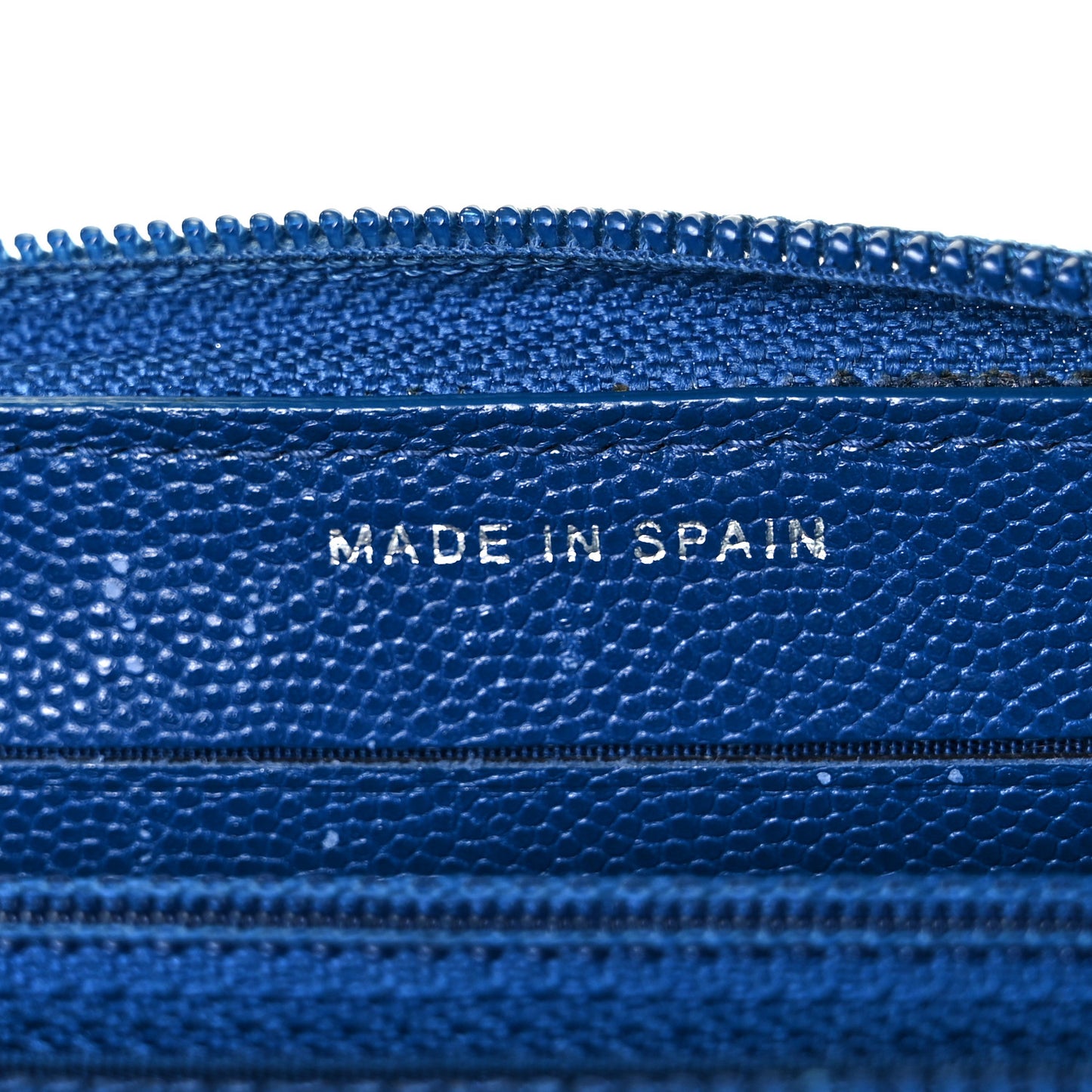 Caviar Quilted Boy Small Zip Around Wallet Blue