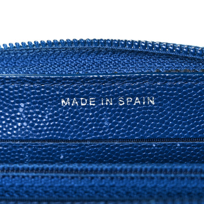 Chanel Caviar Quilted Boy Small Zip Around Wallet Blue 6 of 8