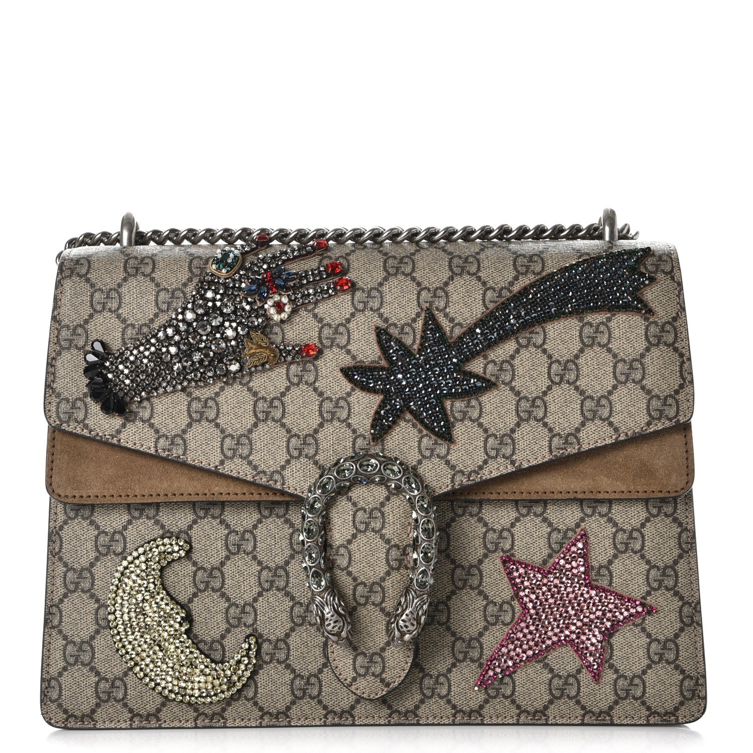 Gucci GG Supreme Monogram Shooting Star Embroidered Medium Dionysus Shoulder Bag Beige 1 of 16