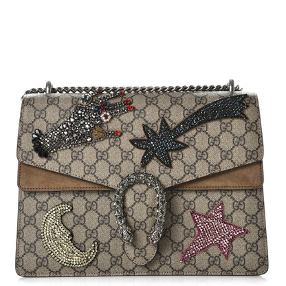 Gucci GG Supreme Monogram Shooting Star Embroidered Medium Dionysus Shoulder Bag Beige 1 of 16