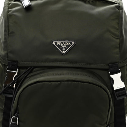 Prada Re-Nylon Saffiano Logo Double Buckle Backpack Tundra 6 of 8