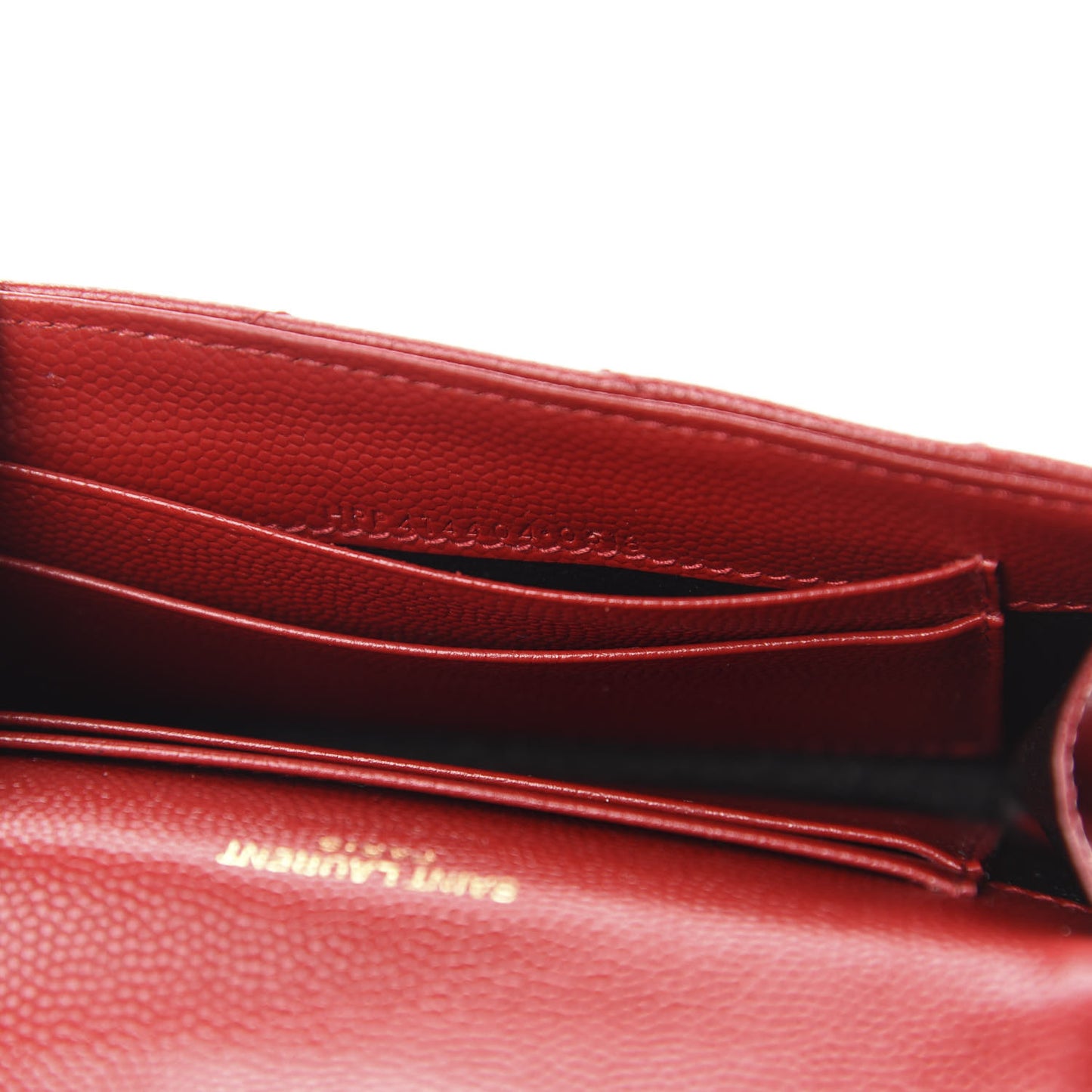 Grain De Poudre Matelasse Chevron Small Monogram Envelope Wallet New Red