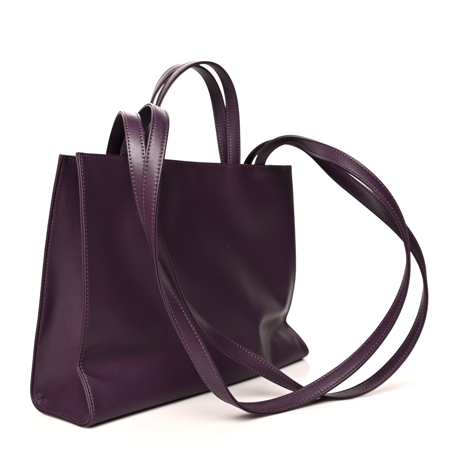 Telfar Vegan Leather Medium Shopping Bag Eggplant 3 of 10