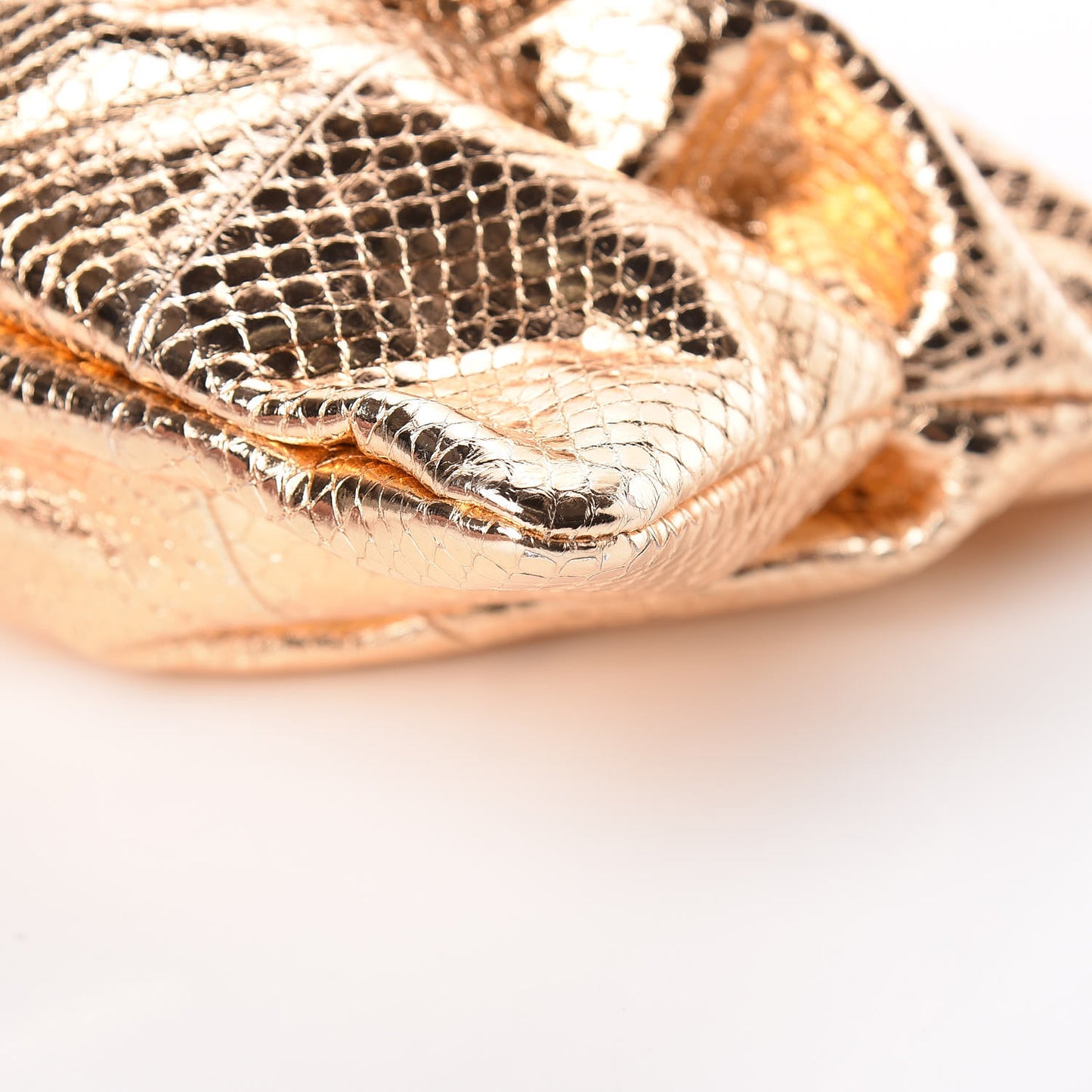 Metallic Watersnake Cadence Clutch Nude