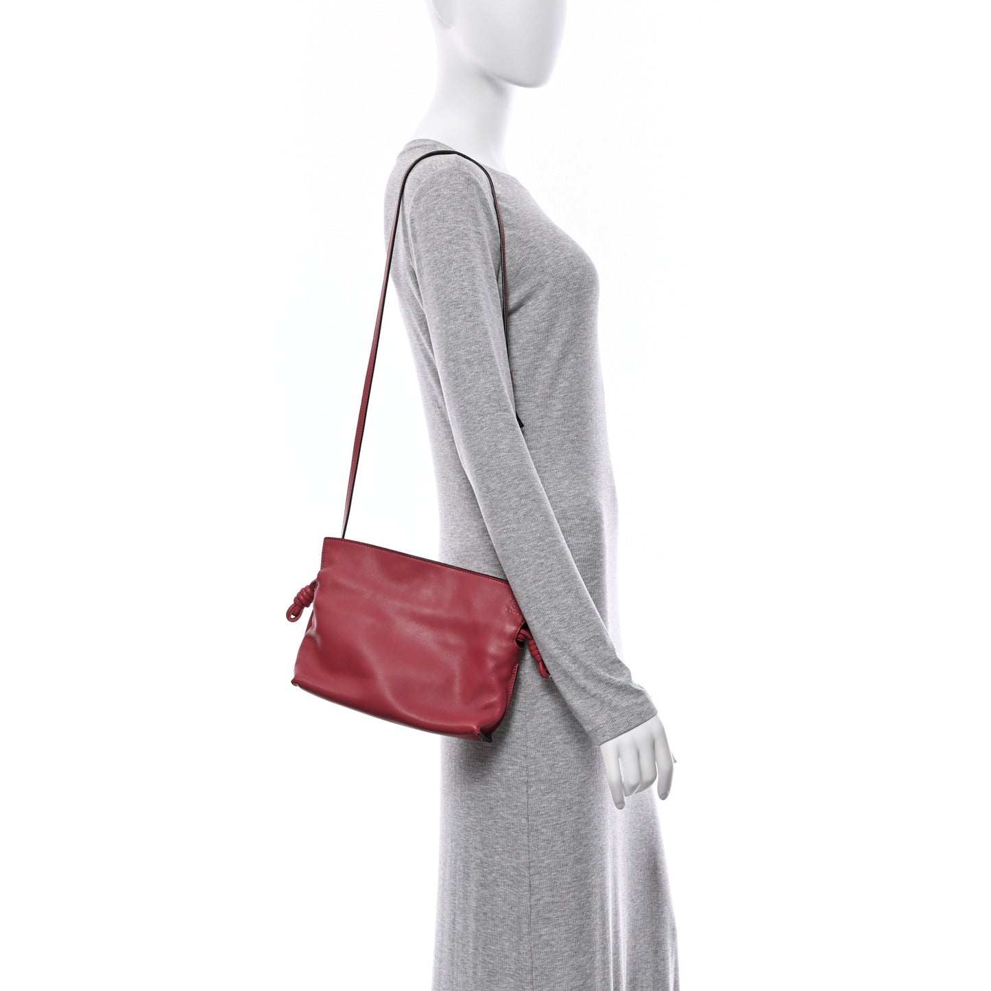 Calfskin Mini Flamenco Knot Bag Peach Bloom