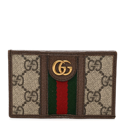 Gucci GG Supreme Monogram Ophidia Card Holder Brown 1 of 6