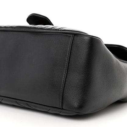 Gucci Calfskin Matelasse Small GG Marmont Top Handle Shoulder Bag Black 10 of 10