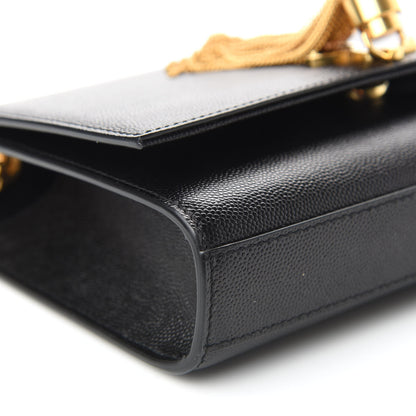 Saint Laurent Grain De Poudre Small Classic Monogram Kate Tassel Satchel Black 5 of 8