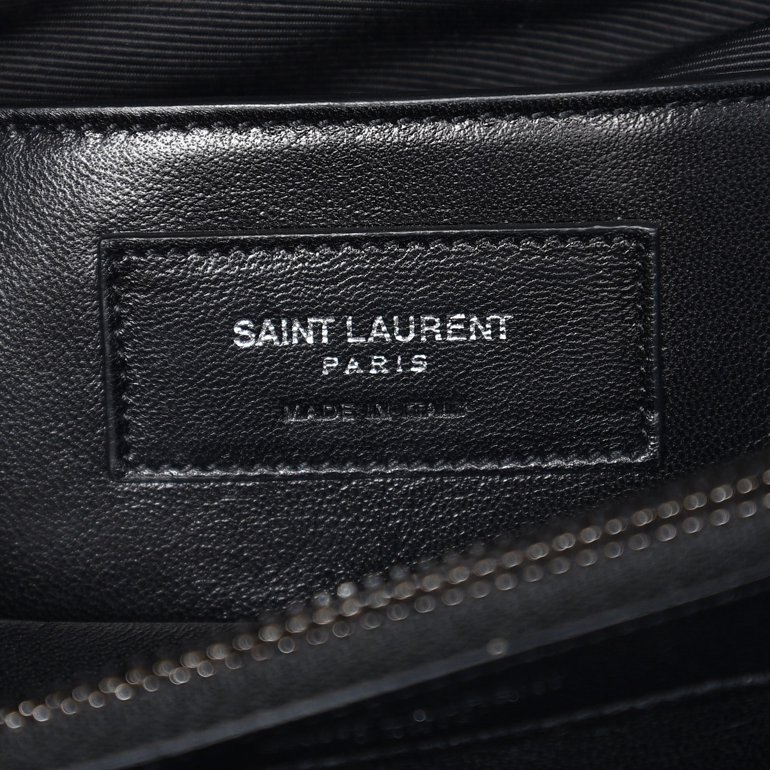 Saint Laurent Sheepskin Matelasse Chevron Monogram Large College Satchel Black 9 of 9