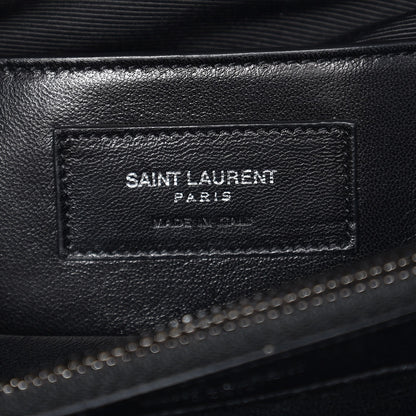 Saint Laurent Sheepskin Matelasse Chevron Monogram Large College Satchel Black 9 of 9