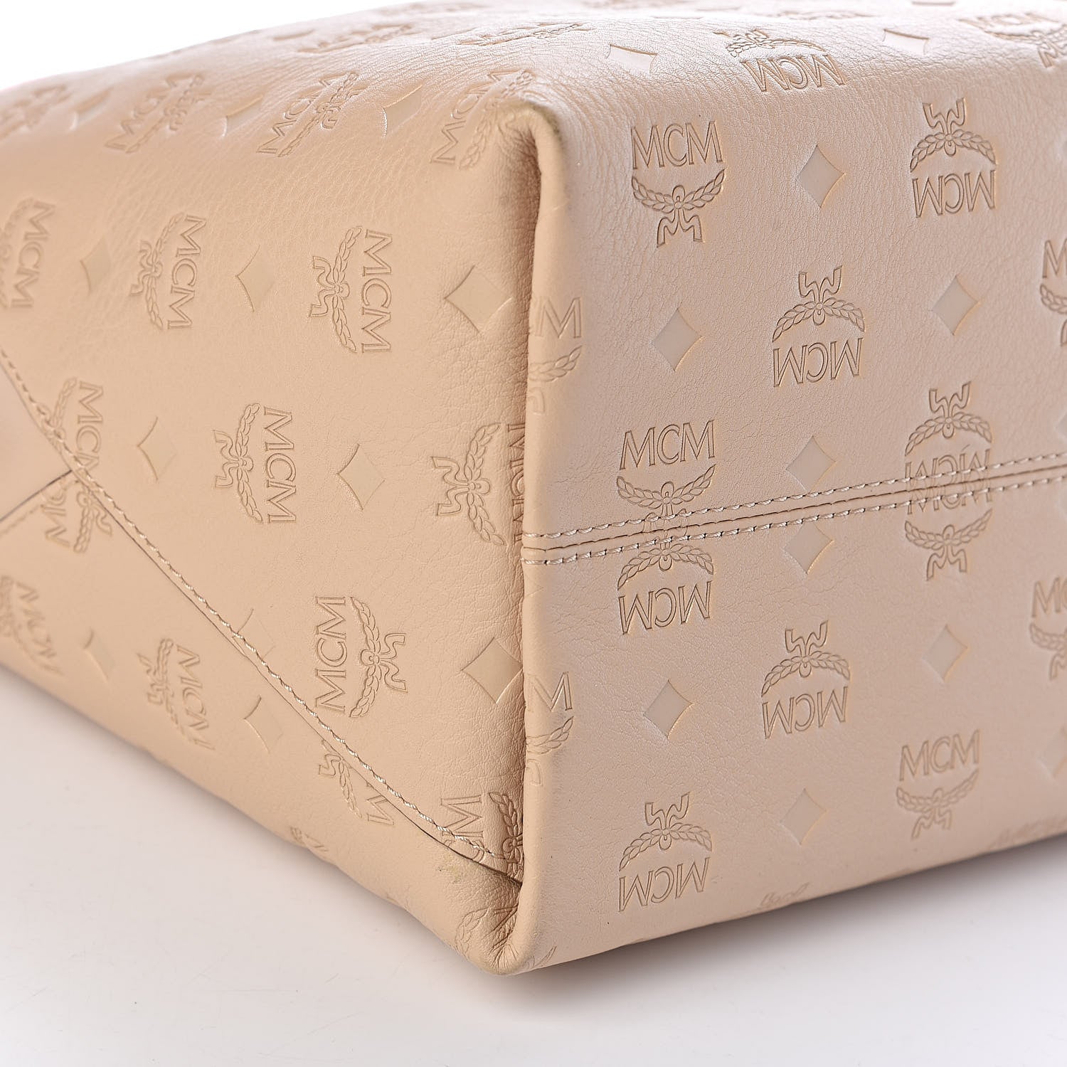 MCM Calfskin Ottomar Monogram Large Klara Hobo New Beige 8 of 9