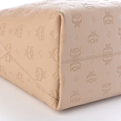 MCM Calfskin Ottomar Monogram Large Klara Hobo New Beige 8 of 9
