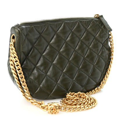 Chanel Lambskin Quilted Pillow Crush Chain Hobo Khaki 3 of 10