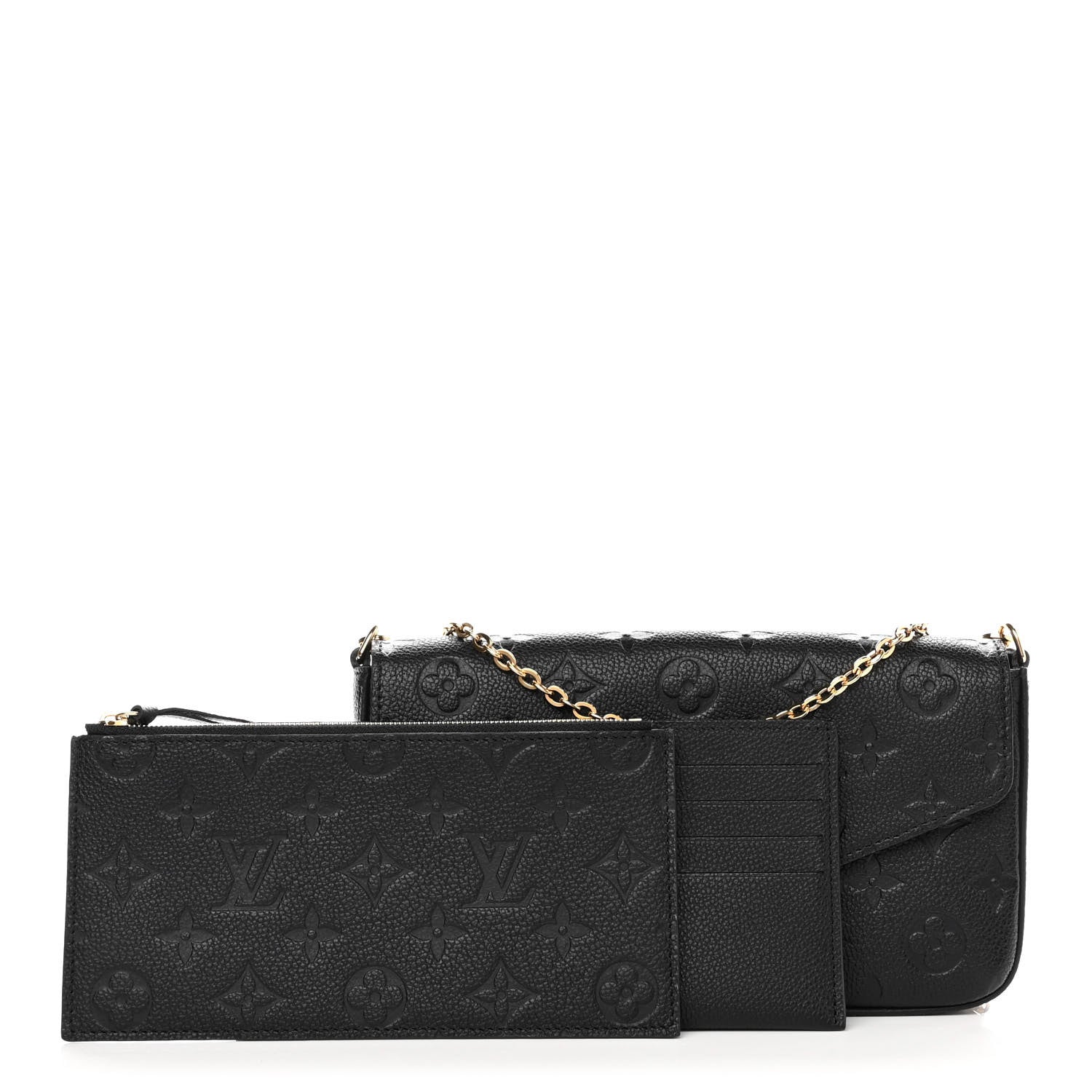 Louis Vuitton Empreinte Pochette Felicie Chain Wallet Black 1 of 9