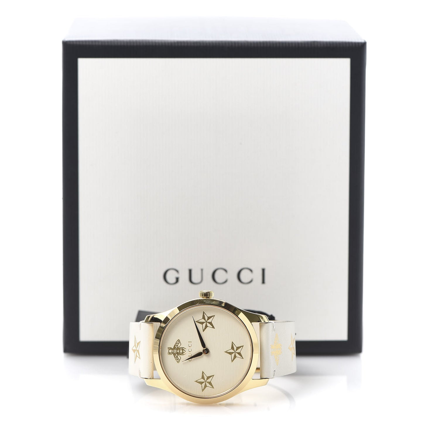 Stainless Steel Calfskin 38mm G-Timeless Bee Star Quartz Watch White