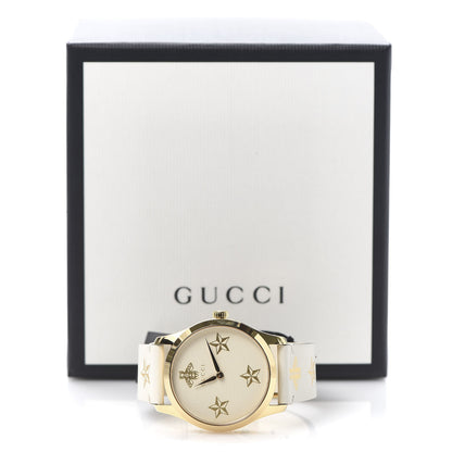 Gucci Stainless Steel Calfskin 38mm G-Timeless Bee Star Quartz Watch White 6 of 6