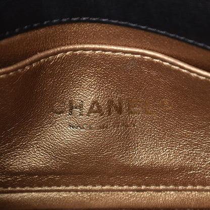 Chanel Metallic Lambskin Quilted Mini Camellia Flap Black Gold 6 of 8