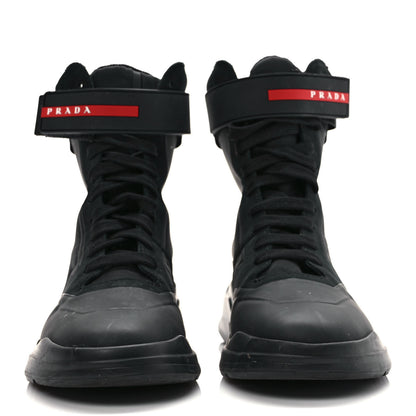 Prada Nubuck Polarius High Top Sneakers 36 Black 2 of 10