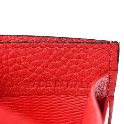 Valentino Garavani Pebbled Calfskin Rockstud Card Holder Red 6 of 7