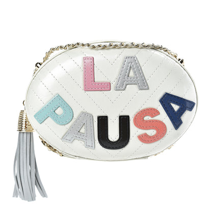 Chanel Embroidered Lambskin Chevron Quilted La Pausa Evening Bag White 1 of 10
