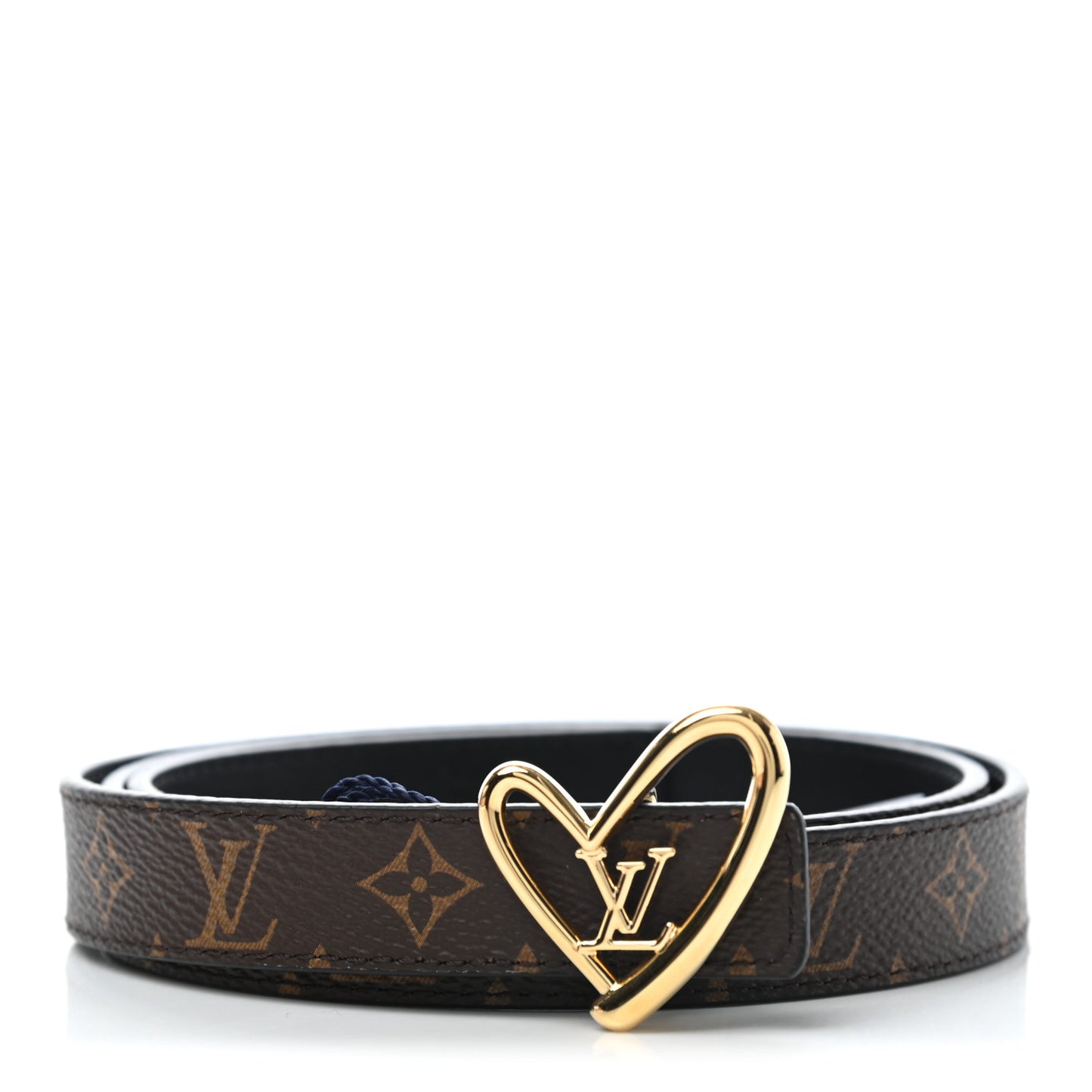 Calfskin Monogram 30mm Fall in Love Heart Reversible Belt 80 32 Black