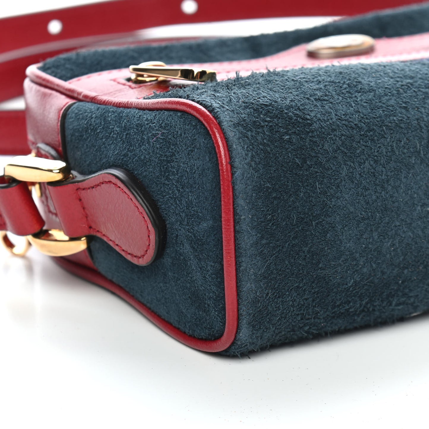 Suede Calfskin Web Mini Ophidia Shoulder Bag New Blue Romantic Cherry
