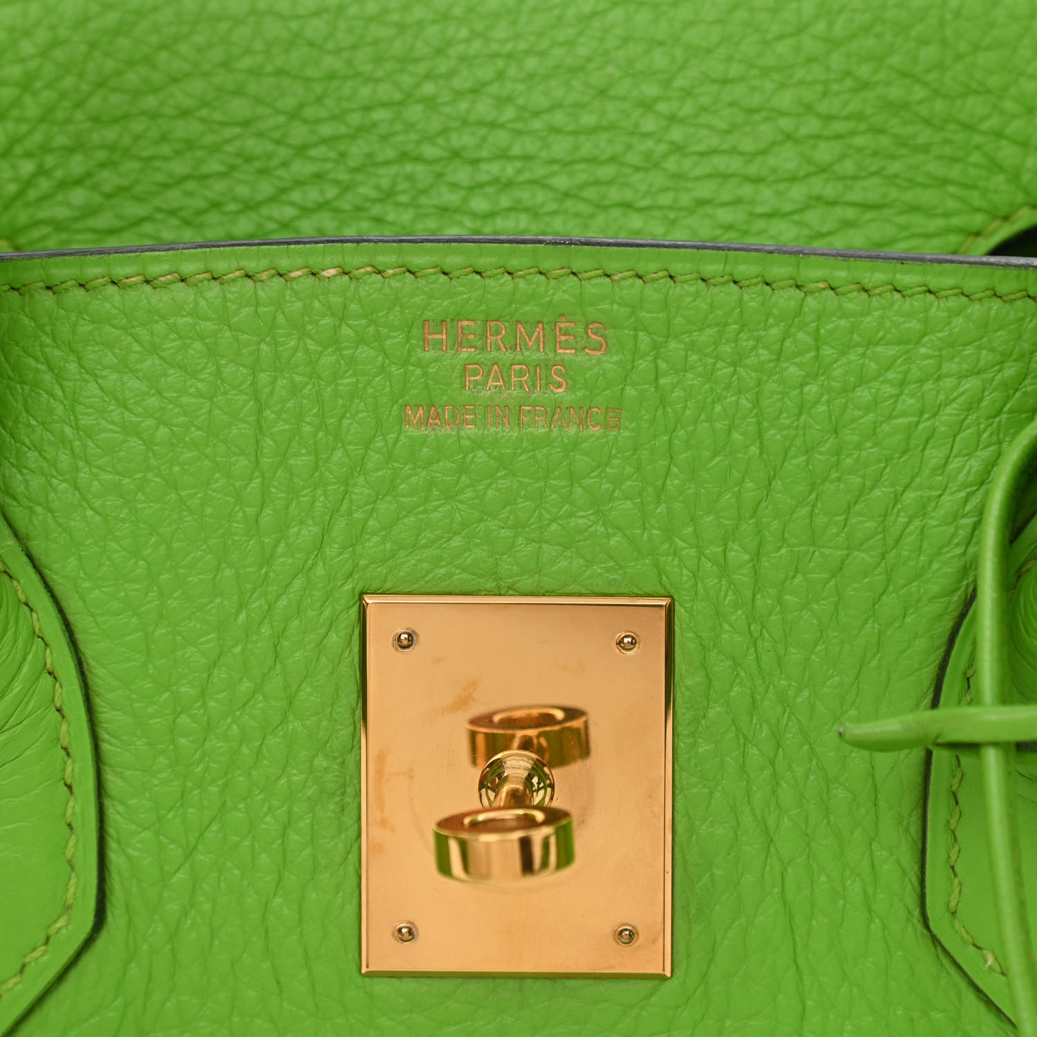 Hermes Taurillon Clemence Birkin 35 Vert Cru 5 of 13