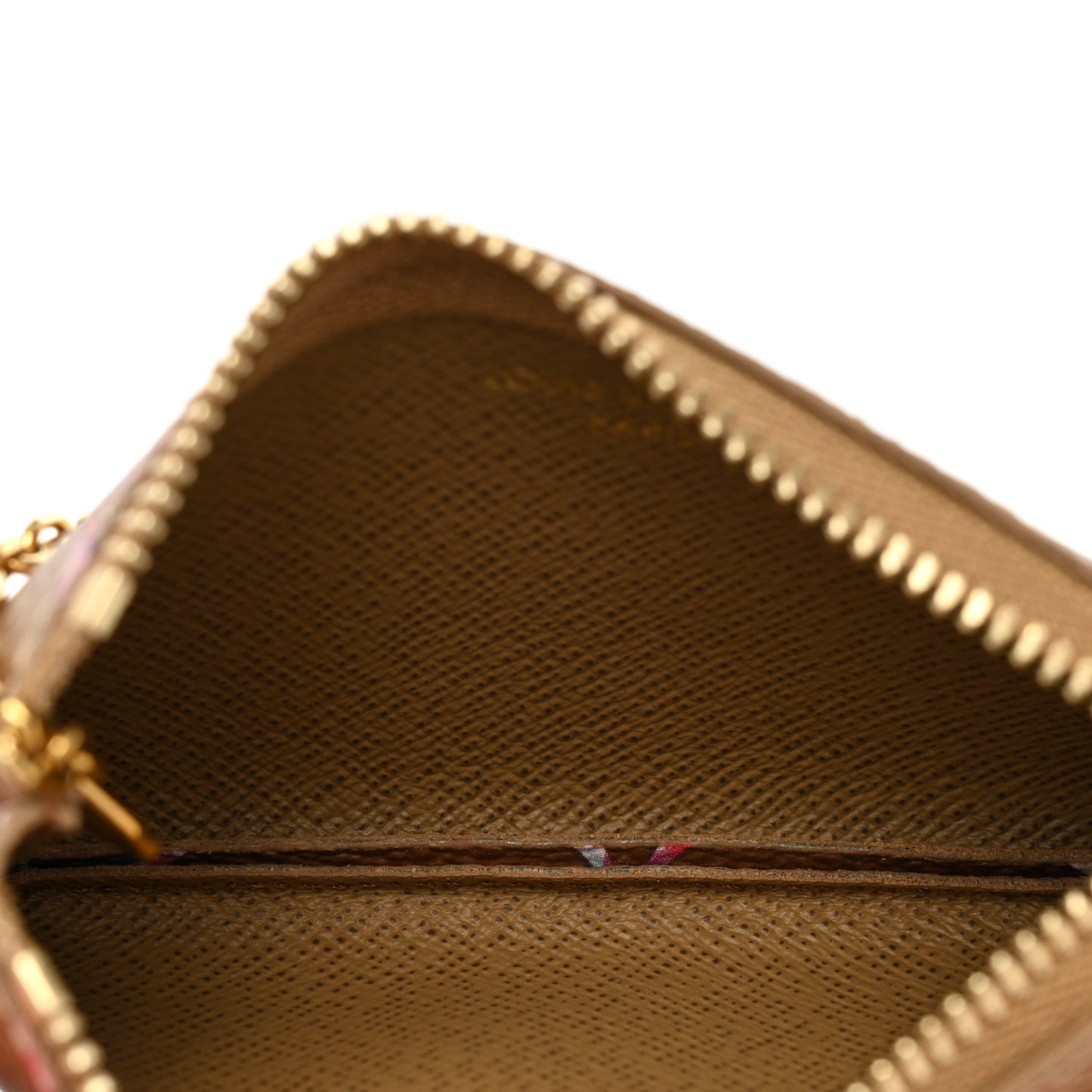 Metallic Monogram LV Garden Key Pouch Gold