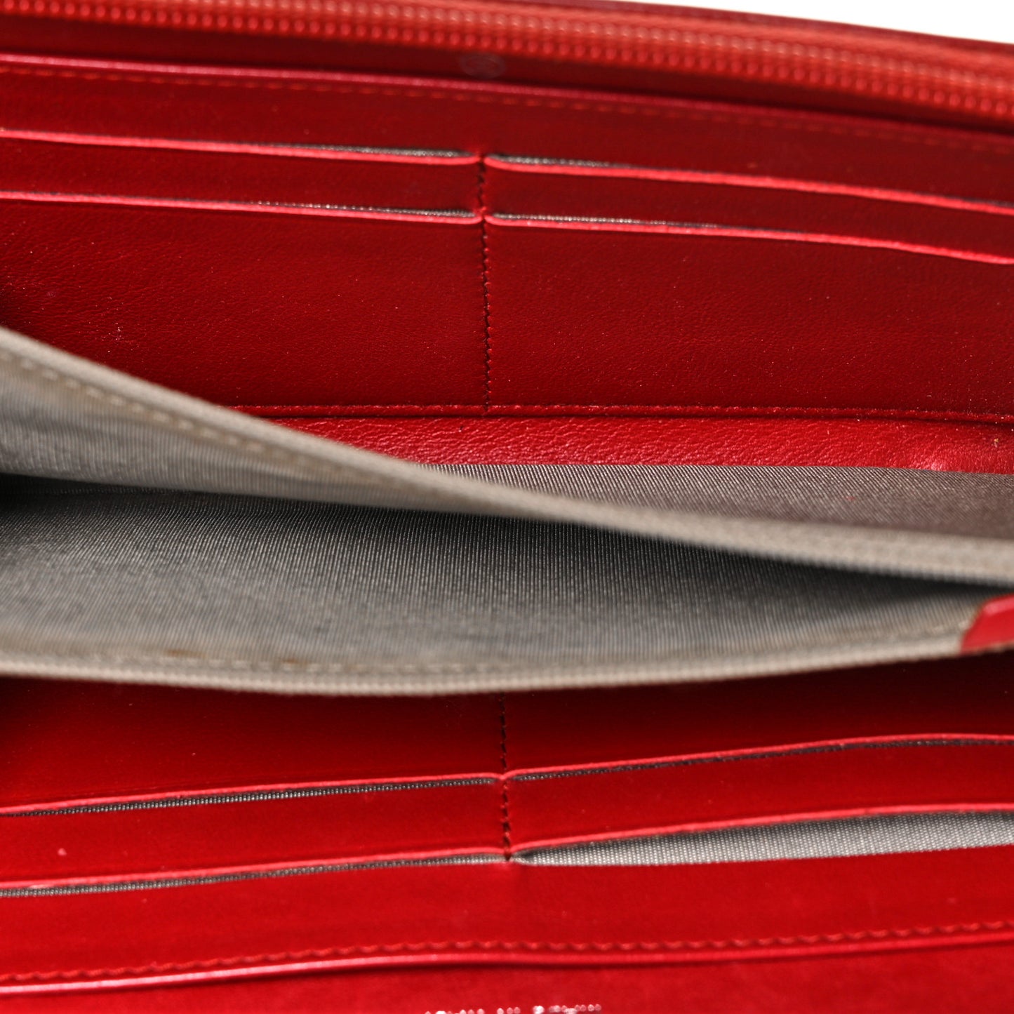 Caviar Large Timeless CC Zip Around Wallet Red