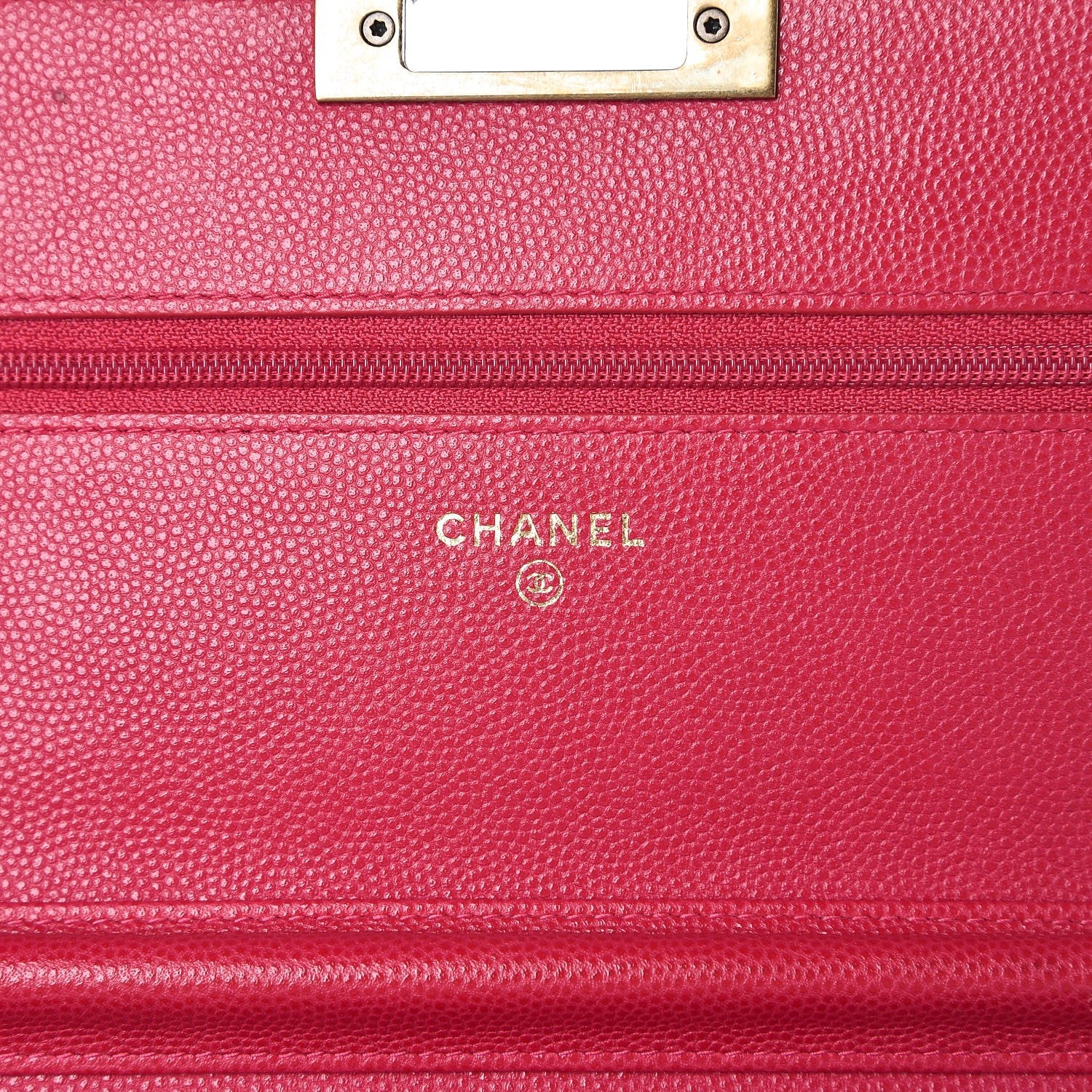 Chanel Caviar Quilted Golden Class Wallet On Chain WOC Fuchsia 6 of 9